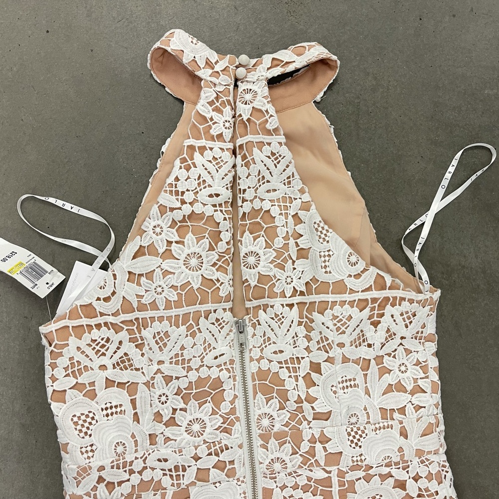 JARLO Engagement Graduation Jaq High Neck Crochet Guipure Lace Dress sz 8 - Picture 9 of 9
